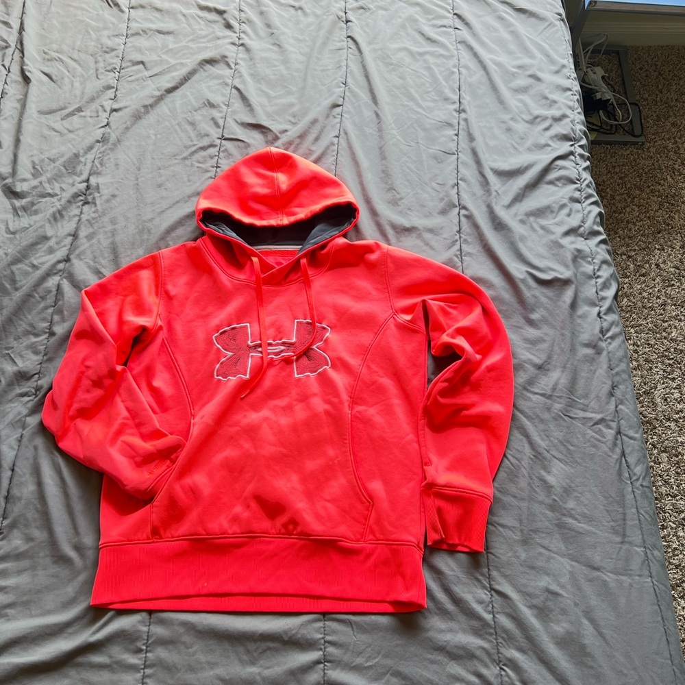 Under Armour Red Pullover Hoodie Sweatshirt